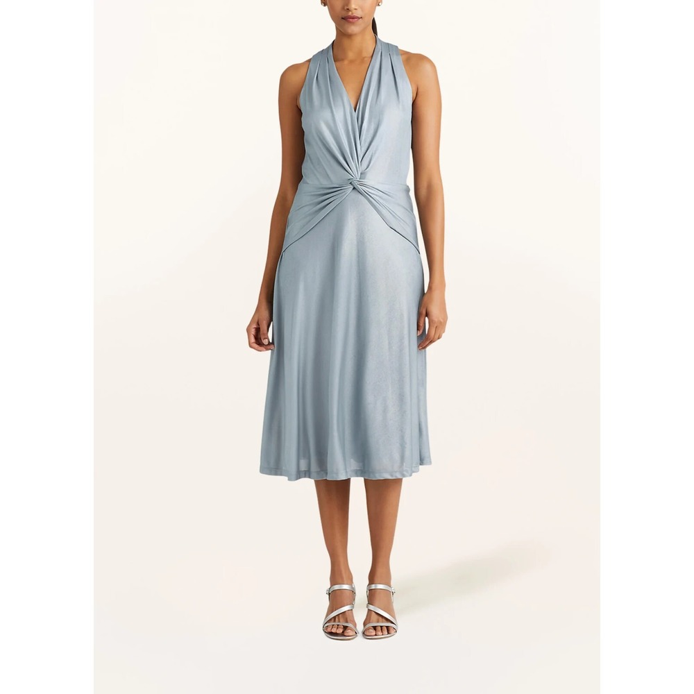 LAUREN RALPH LAUREN Jersey dress KADAMBARI with Glitter Thread Light Blue Size 4